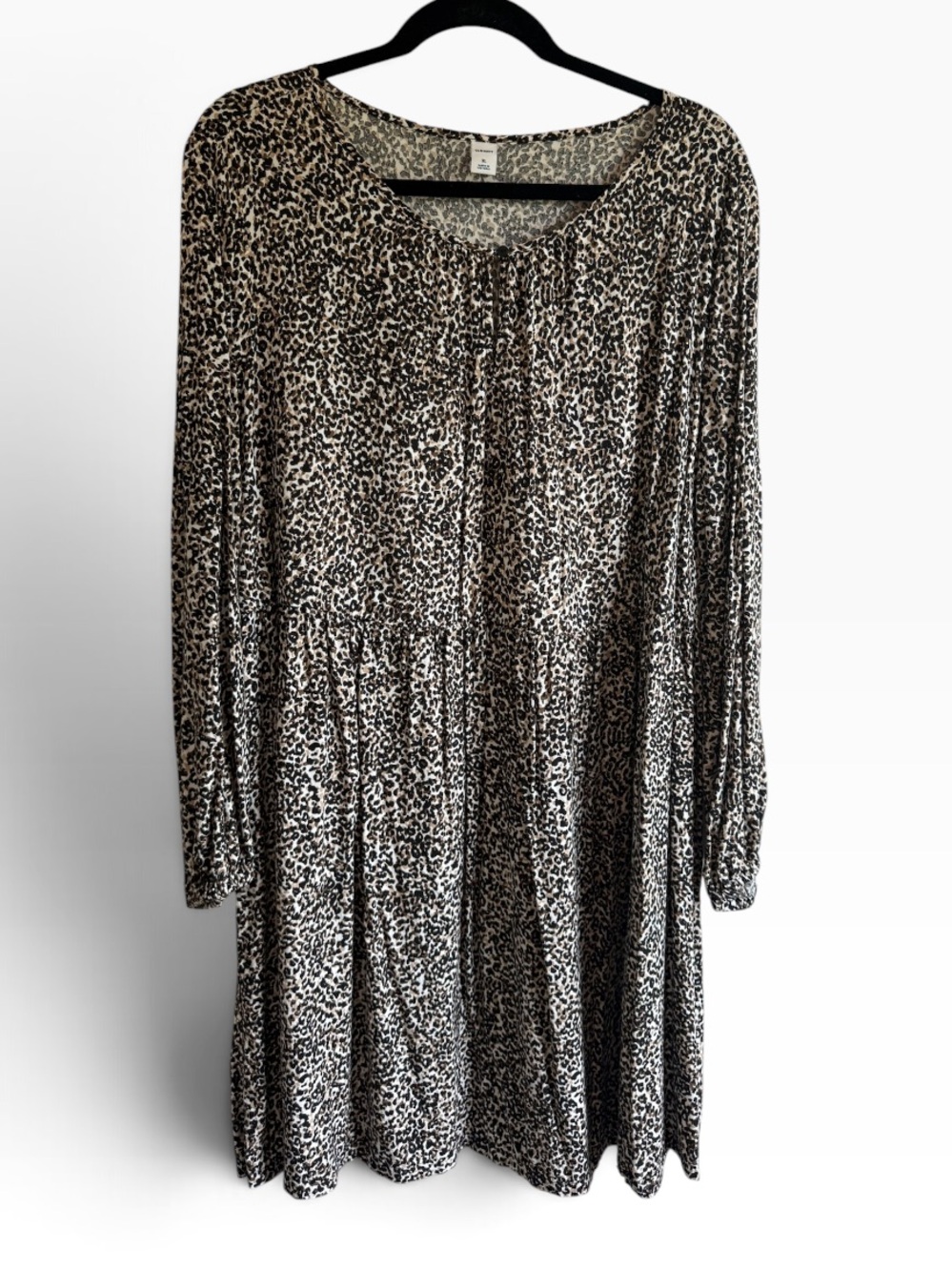 Old Navy XL Leopard Print Long Sleeve Fit & Flare Dress Animal Print